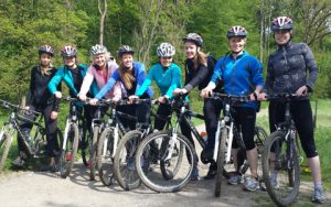 group activity mountainbiking